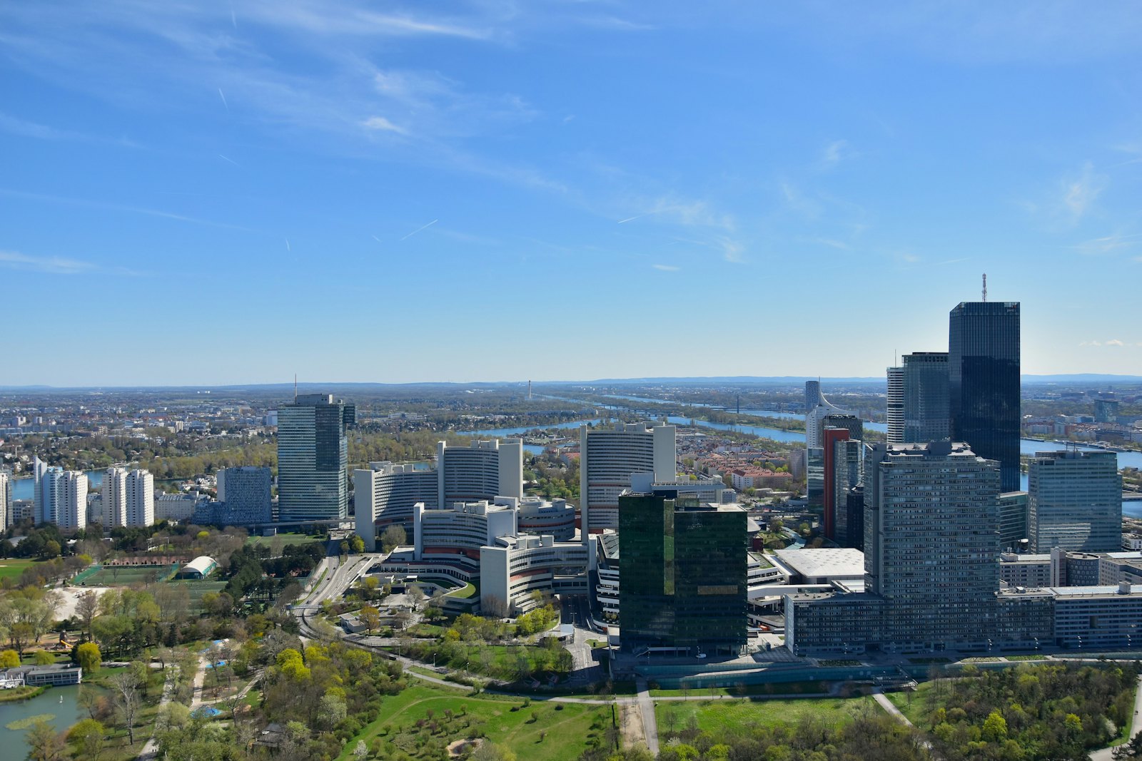 Vienna's Donau City business district on the Danube